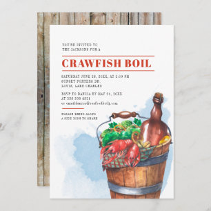 Invitation Été Famille Crawfish Boire Fête de fruits de mer