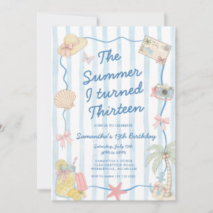 Invitation Été fantaisiste pour mes treize ans 13e anniversai