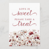 Invitation Été Fleur sauvage L'amour est doux signe de faveur (Dos)
