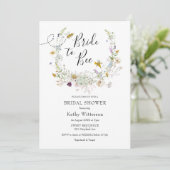 Invitation Été Fleur sauvage mariée à la Fête des mariées d'a (Debout devant)