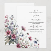 Invitation été fleuri et coloré (Devant / Derrière)