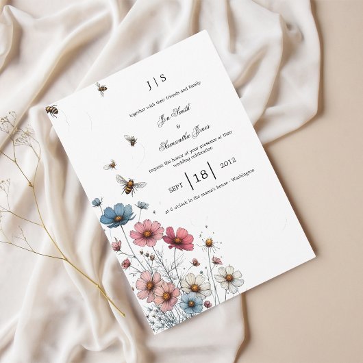 Invitation été fleuri et coloré