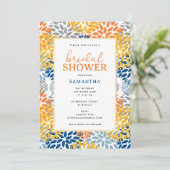 Invitation Été Floral Abstrait Couleurs vives Fête des mariée (Debout devant)