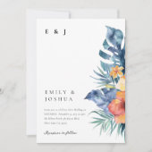 Invitation Été floral tropical tout en un Mariage (Devant)