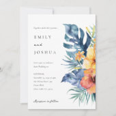 Invitation Été floral tropical tout en un Mariage (Devant)