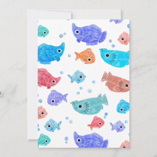 Invitation Eté Funky Fish Anniversaire Pool Party (Dos)