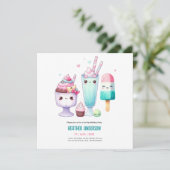 Invitation Été Ice Pop Popsicle Crème de glace Anniversaire E (Debout devant)
