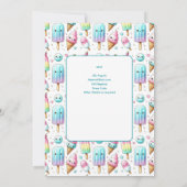 Invitation Été Ice Pop Popsicle Crème de glace Anniversaire E (Dos)