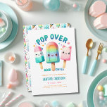 Invitation Été Ice Pop Popsicle Crème de glace Anniversaire E<br><div class="desc">Cute Ice Pop,  Ice Cream,  Popsicle Summer Party événement pour l'anniversaire des enfants,  le sexe du fils ou de la fille neutre. Conception par LeahG. Graphiques par Grafixdeals.com.</div>