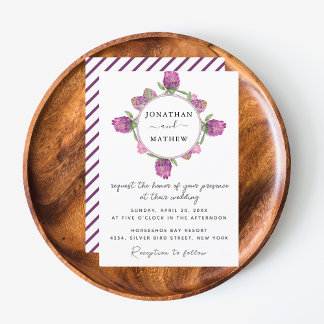 Invitation Eté Jungle Aquarelle Florale Mariage