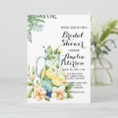 Invitation Été Lemonade Green Feuilles Fête des mariées (Debout devant)