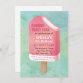 Invitation Été Lolly Popsicle Crème de glace fête d'anniversa (Devant / Derrière)