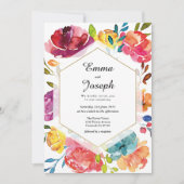 Invitation Été lumineux élégant violet Mariage à fleurs (Devant)