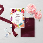 Invitation Été lumineux élégant violet Mariage à fleurs