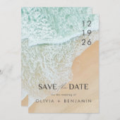 Invitation Eté Moderne Ocean Beach Mariage Économisez La Date (Devant / Derrière)