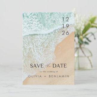 Invitation Eté Moderne Ocean Beach Mariage Économisez La Date