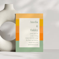 Été moderne Orange Sage Vert Mariage en bande
