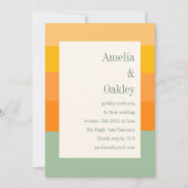 Invitation Été moderne Orange Sage Vert Mariage en bande (Devant)