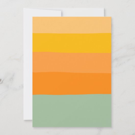 Invitation Été moderne Orange Sage Vert Mariage en bande (Dos)