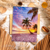 Invitation Eté moderne Sunset String Lights Beach Wedding