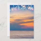 Invitation Eté moderne Sunset String Lights Beach Wedding (Dos)