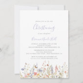 Invitation Été Multicolore Fleur sauvage Christening (Devant)