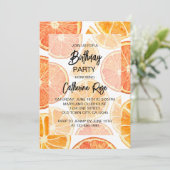 Invitation Eté Orange Citrus Slice Anniversaire (Debout devant)