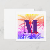 INVITATION été palmier tropical 80's (Devant / Derrière)