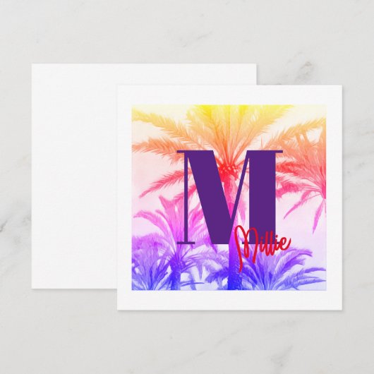 INVITATION été palmier tropical 80's (Devant / Derrière)