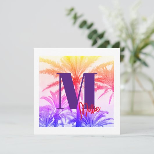 INVITATION été palmier tropical 80's (Debout devant)