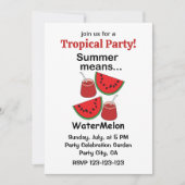Invitation Été Pastèque Signifie Fête Tropicale Pastèque (Devant)