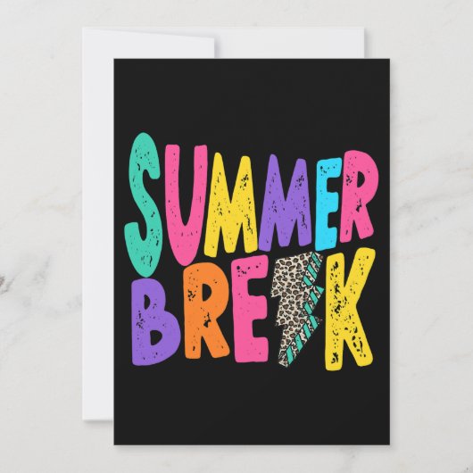 Invitation Été Pause Enseignants Vie Leopard Bolt Vacation W (Devant)