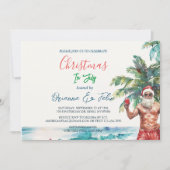 Invitation Été Père Noël I Noël en juillet (Devant)