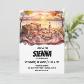 Invitation Été Pique-nique coucher de soleil vue sur le lac I (Debout devant)