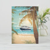 Invitation été plage palmier mariage tropical (Debout devant)