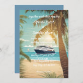 Invitation été plage palmier mariage tropical (Devant / Derrière)