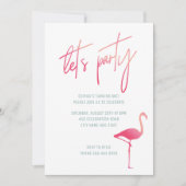 Invitation Été premier anniversaire rose & menthe flamingo in (Devant)