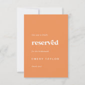 Invitation Été Rétro Orange do-it-yourself Mariage Réservé Ta (Dos)