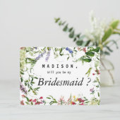 Invitation Été rose vert lavande menthe floral Bridesmaid (Debout devant)