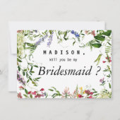 Invitation Été rose vert lavande menthe floral Bridesmaid (Devant)