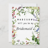 Invitation Été rose vert lavande menthe floral Bridesmaid (Devant)