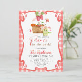 Invitation Été rouge Fun Pique-nique dans la réunion familial (Debout devant)