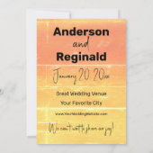 Invitation Été Russe Décontracté Jaune Pêche Mariage (Dos)