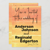 Invitation Été Russe Décontracté Jaune Pêche Mariage (Devant / Derrière)