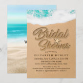 Invitation Eté Sandy Beach Fête des mariées de mariage Starfi (Devant / Derrière)