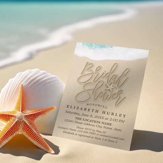 Invitation Eté Sandy Beach Fête des mariées de mariage Starfi