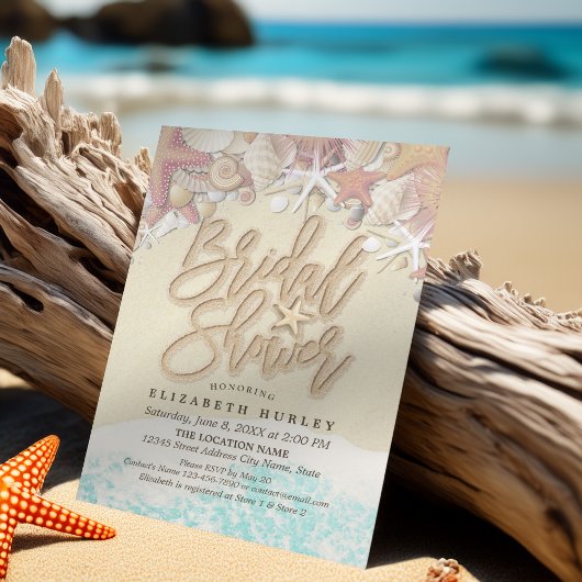Invitation Eté Sandy Beach Fête des mariées de mariage Starfi