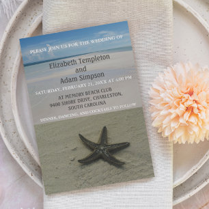 Invitation Été Starfish Beach Destination Mariage