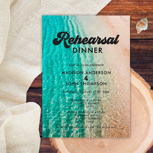 Invitation Été Super Cool Plage Mariage Répétition Dîner