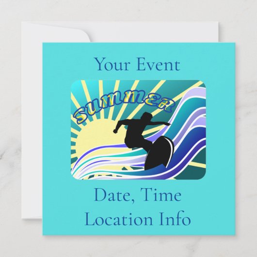 Invitation Été Surf Fun Thunder_Cove (Devant)